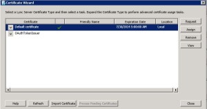 Lync 2013 Assigning certs