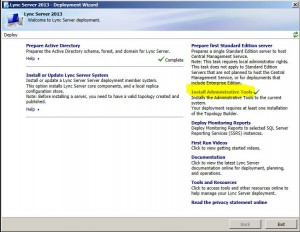 Lync 2013 Install Admin Tools