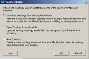 Lync 2013 Topology Builder start