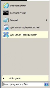 Lync 2013 Topology Builder Menu